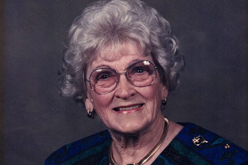Grandma Martha Frances Culpepper Foster smiles and poses for a portrait photo.