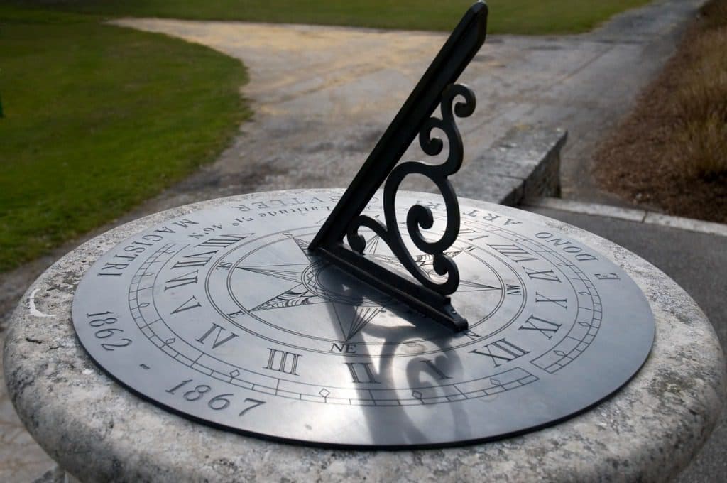 A sundial representing sundowning in elderly people.